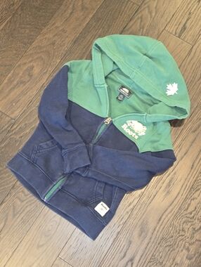 Roots Kids Navy and Green Full-Zip Hoodie